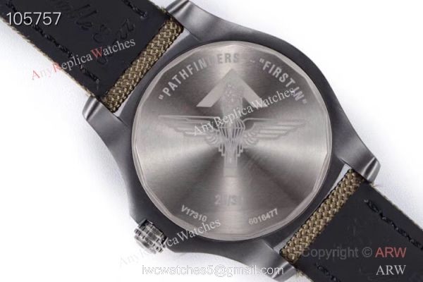 GB Swiss Replica Breitling Avenger blackbird V2 Watch Titanium Case Green Strap 6
