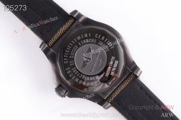 GB Factory Breitling Avenger Seawolf II Boelcke Limited Edition Copy Watch Black Steel Green Band 6