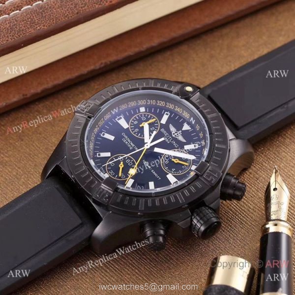 Japan Grade Copy Breitling Avenger Seawolf Chronograph Watches Black Rubber Strap 6