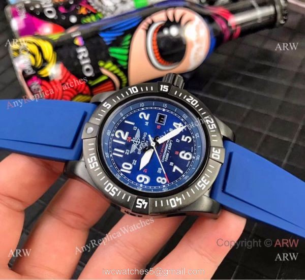 Breitling Colt Skyracer Chronometer Copy Watch Blue Rubber Strap 6