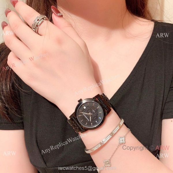 Solid Black Burberry Replica Watch 32mm Quartz Movement 6
