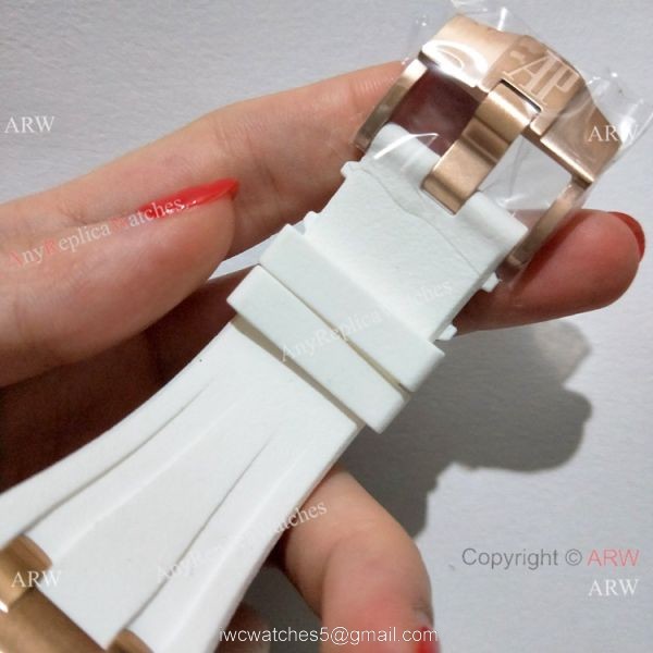 New CopyRoyal Oak Offshore Diver Chronograph 42mm Watch Rose Gold White Dial 6
