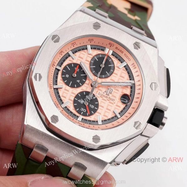 2019 Copy Audemars Piguet Royal Oak Offshore Watch SS Camouflage Strap 6