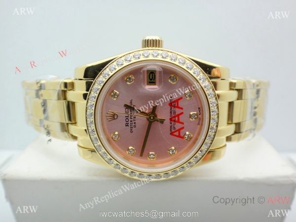 High Quality Rolex Masterpiece All Gold Pink Dial Watch 34mm 6