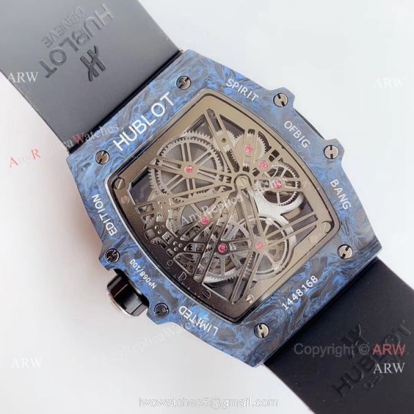 Swiss Replica Hublot Spirit of Big Bang Tourbillon Carbon Blue Watch 2019 New 6
