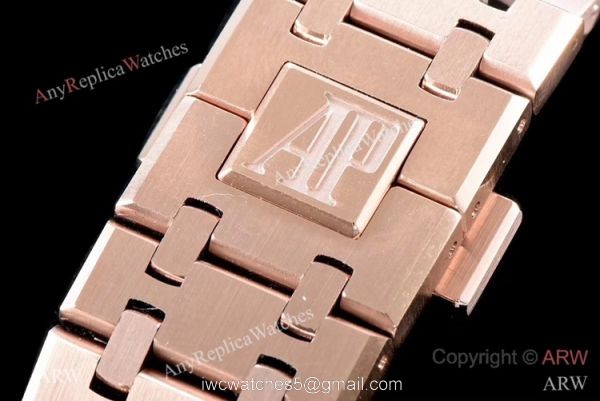 JF Replica Audemars Piguet Royal Oak 26510 Watch Rose Gold Blue Face 41mm 6