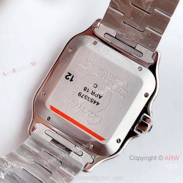 Grade A Replica Cartier Santos Stainless Steel Watch 9015 Automatic Movement 6