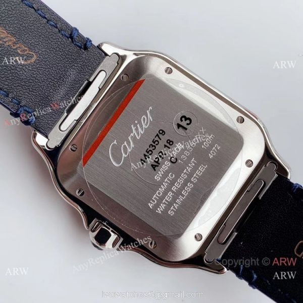 Hbbv6 Replica Cartier Santos Swiss 9015 Gradient Blue Dial Watch 6