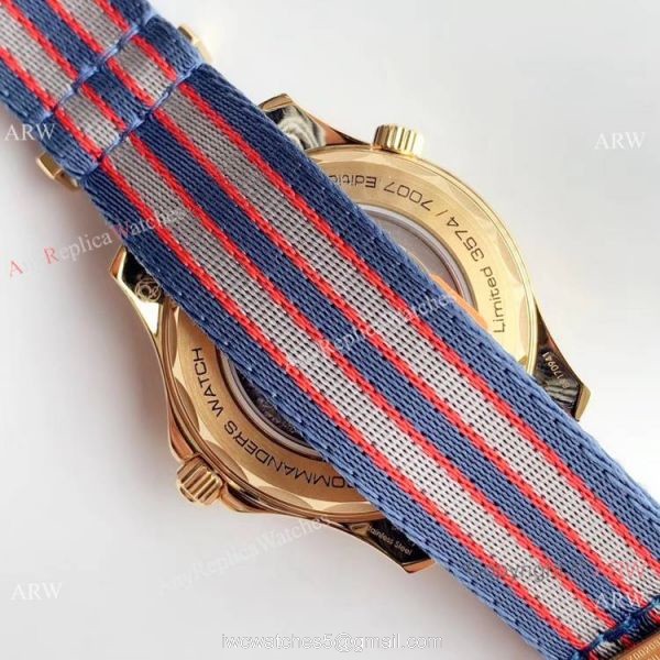 OM Factory Omega Commanders 007 James Bond Watch Replica Yellow Gold 6