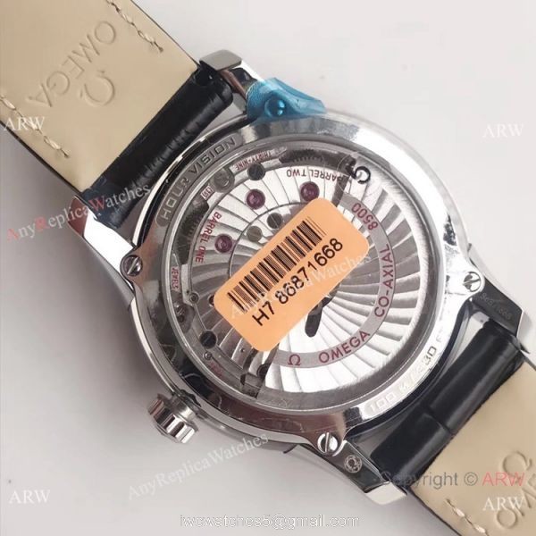 Copy Omega De Ville Hour Vision VSF 1:1 8500 Watch Dark Blue Leather Strap 6