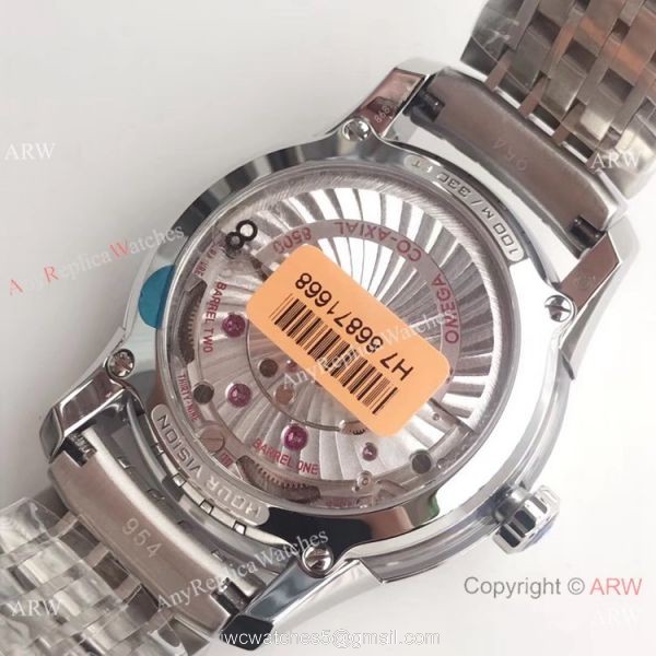Swiss Grade Omega De Ville Hour Vision VSF 8500 Watch Stainless Steel Dark Blue Face 6