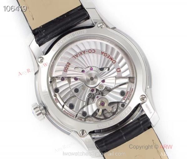VSF Omega De Ville Hour Vision Co-Axial Copy Watch BlackSilver Face 6