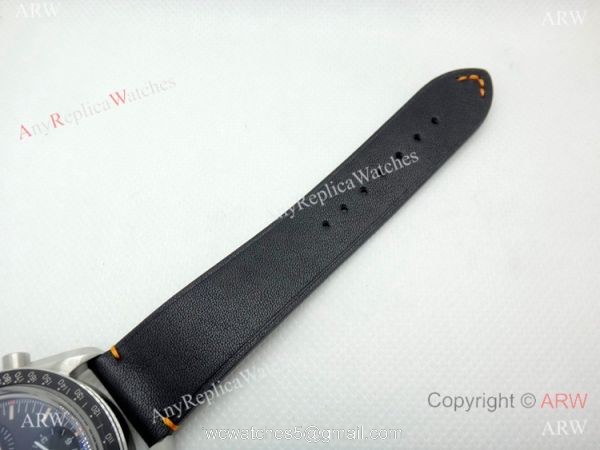 (OM)Swiss Replica Omega Speedmaster Moon SS Black Bezel Watch 6