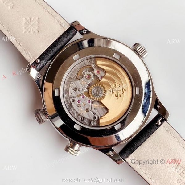 (GR ) New Replica Patek Philippe Calatrava Pilot Travel Time SS Blue Dial Watch 42mm 6