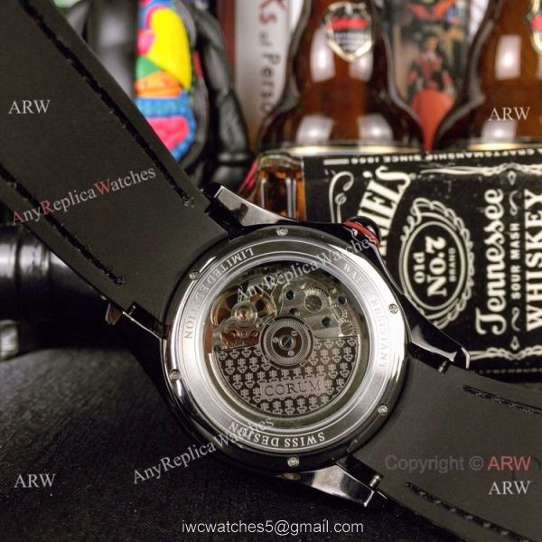 New Replica Corum Bubble Skull Tourbillon Watch Black Blue 6