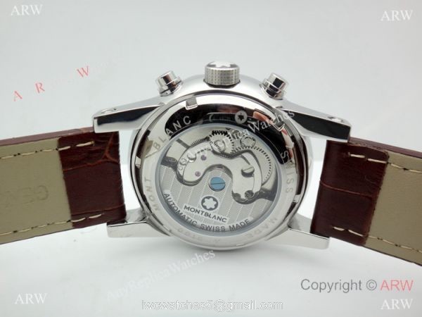 Mont Blanc Clone Time Walker Tourbillon SS White Dial Watch Automatic 6