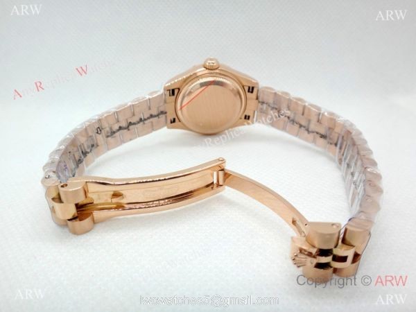 Rose Gold Rolex Presidential Replica Watch 28mm Women 6