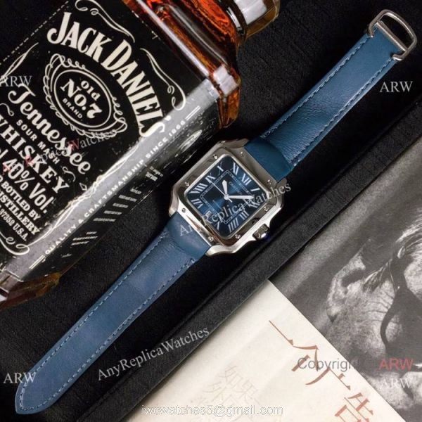 New Cartier Watches 2019 Santos de Cartier Blue Dial Automatic watch 6