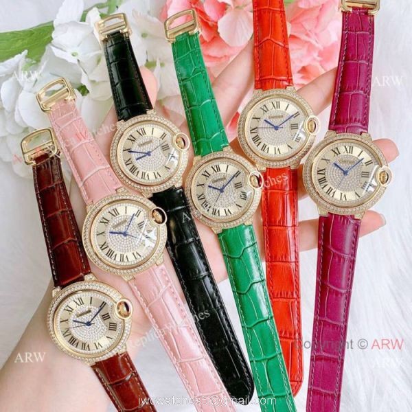 Best Quality Copy Cartier Ballon Bleu De Quartz Watch Yellow Gold Diamond 6