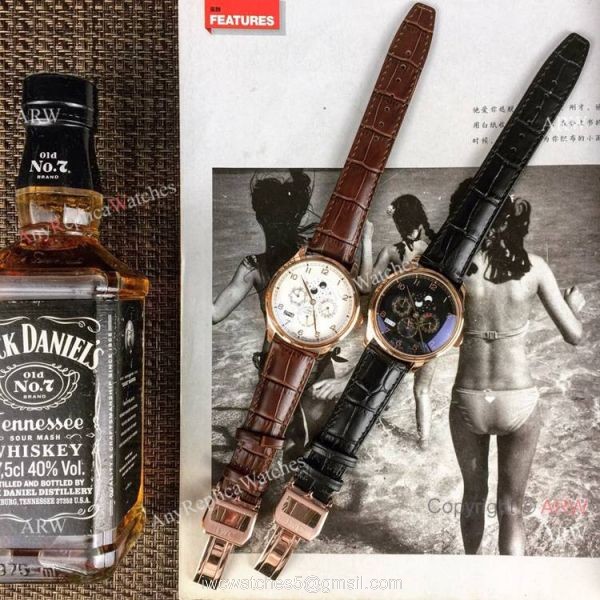 IWC Pilots Blue Dial Black Leather Strap Watch New Replica 6