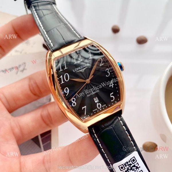 High Quality Longines Quartz Replica Watches Rose Gold Arabic Markers 6