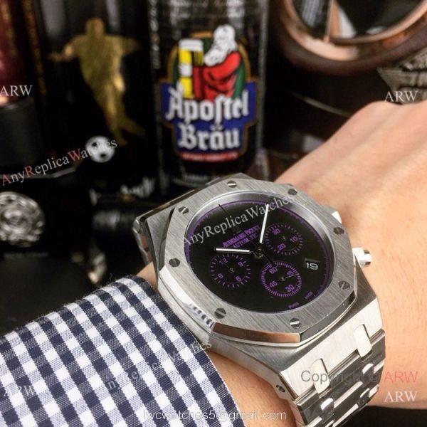 Copy Audemars Piguet Royal Oak Stainless Steel Blue Sub-dials Watch New Style 6