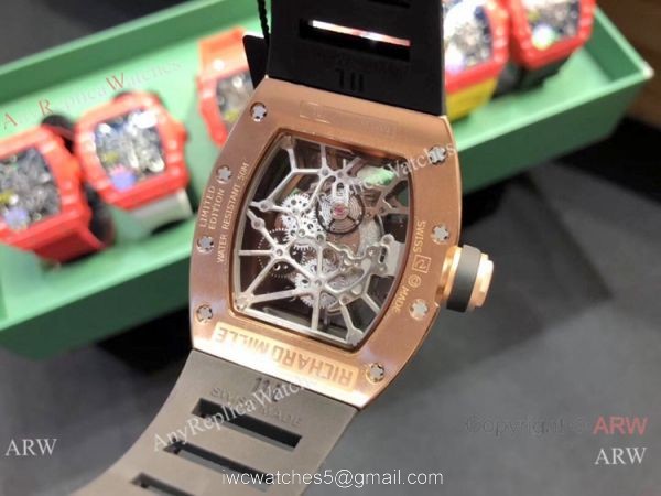 Replica Richard Mille RM035-Americas Rose Gold Diamond Watches 6