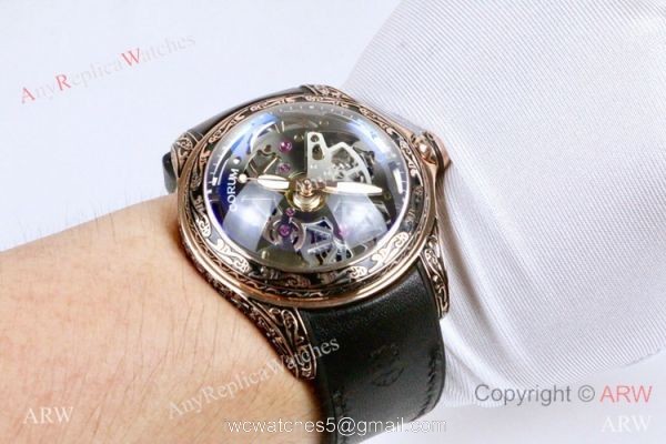 Corum Bubble Squelette &8216;Tattoo Rose Gold Watch Replica Corum Watches 6