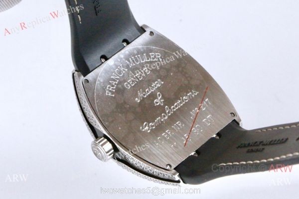 Franck Muller Vanguard Replica Watch SS Iced Out Gray Dial 6