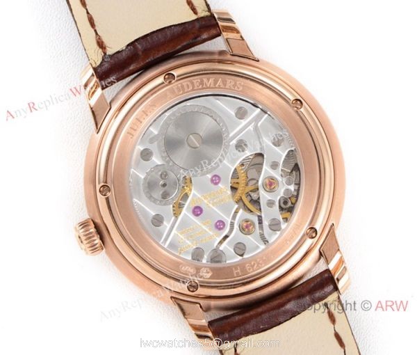GB Factory replica Audemars Piguet Jules Audemars Rose Gold Black MOP Dial Watch 6