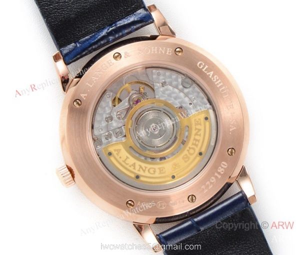 Swiss Grade Copy A.Lange Sohne Saxonia Thin 2892 Watch Rose Gold New Blue Dial 6
