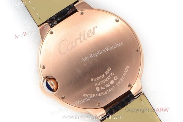 (CR) Swiss Grade 1 Ballon Bleu De Cartier Copy Watch Brown Leather Strap 6