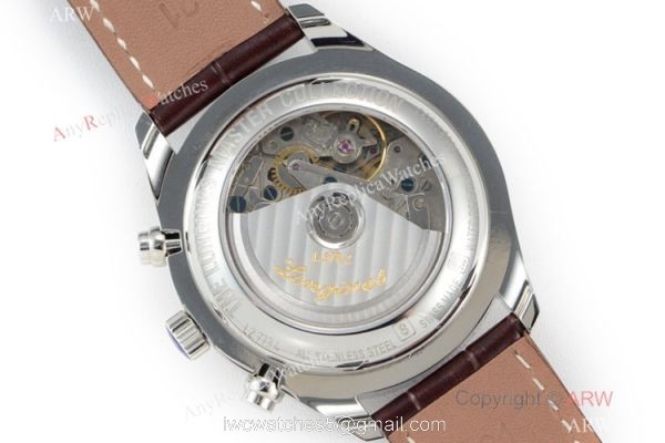 Longines Master Collection Moonphase SS Brown Leather Strap Watch Swiss Grade 1 6
