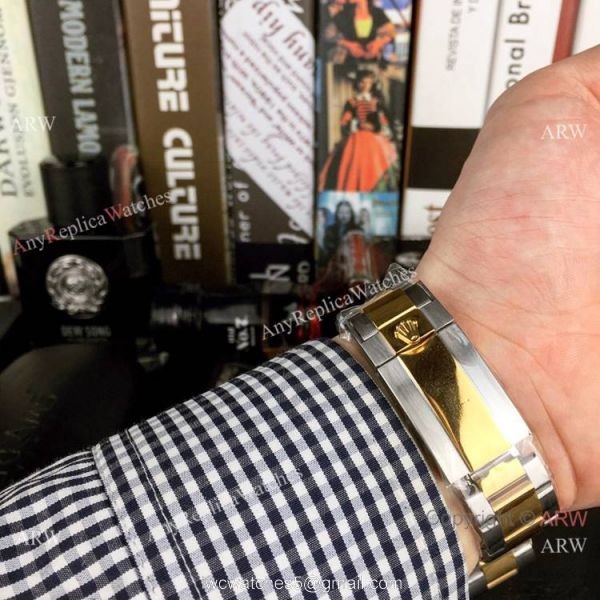 Copy Rolex Two Tone Daytona 40mm Watch Gold Dial with Diamond Gold Rolex Daytona Replica 6