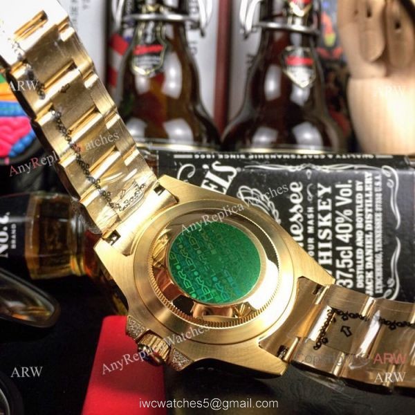 New Rolex GMT Master 2 Rainbow Bezel Yellow Gold Watch Any Watch Replica 6