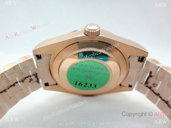 Replica Presidential Rolex Day Date 40mm Rose Gold Black Onyx Dial Watch 6