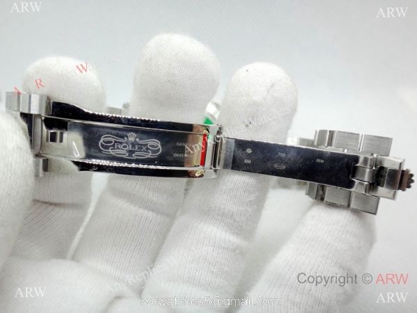 (EW) Replica Rolex DayDate II Stainless Steel Silver Face Watch Swiss ETA3255 6