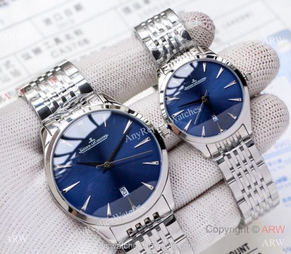 Low Price Copy Jaeger LeCoultre Master QUARTZ Watches SS Blue Dial 6