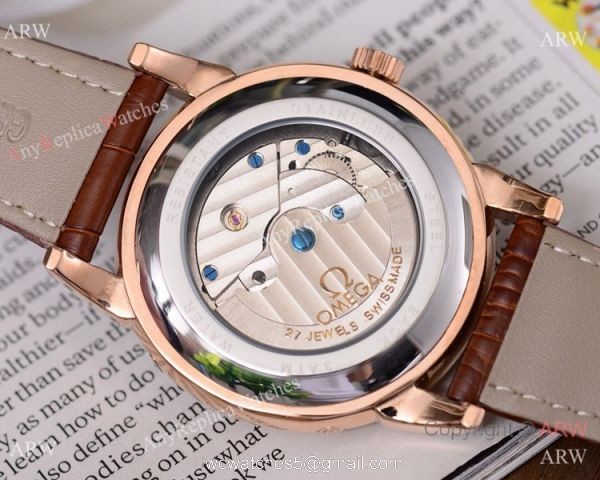 Buy Replica Omega Grand Complications Watches SS Brown Leather Strap 6