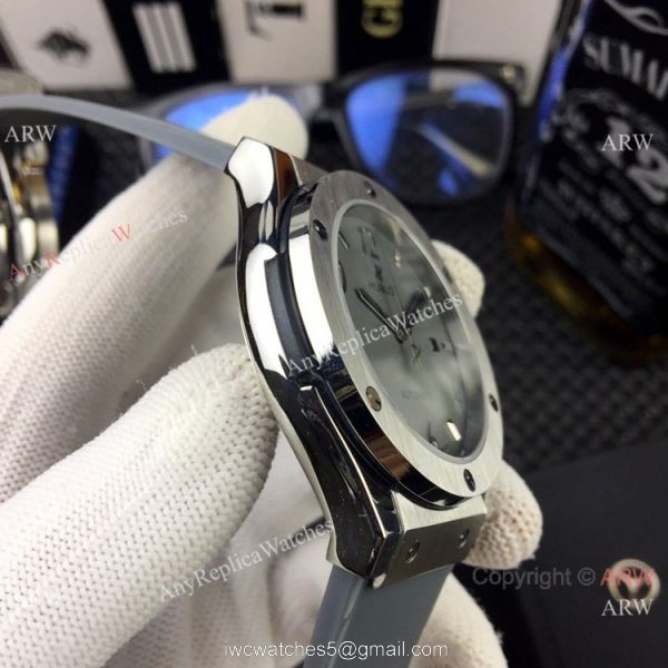 Clone Hublot Classic Fusion Automatic Watch SS Black Rubber Band 6