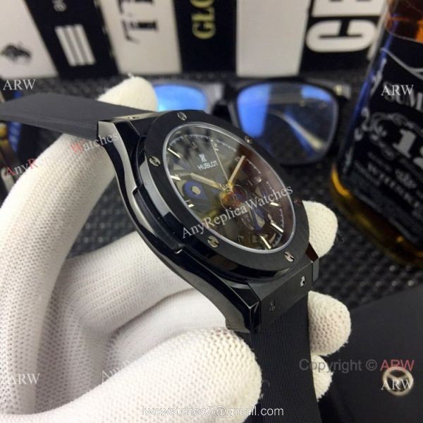 Hublot Classic Fusion Skeleton Copy Watches All Black 6