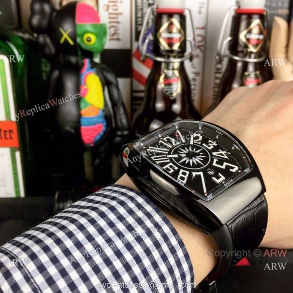 Copy Franck Muller Vanguard All Black Watch High Quality Watches 6