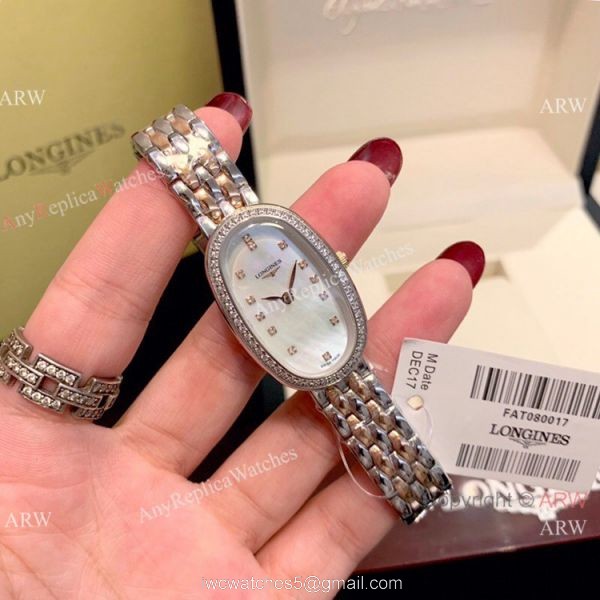 Copy Longines Equestrian Lady Watch Diamond Bezel White Roman Dial 6
