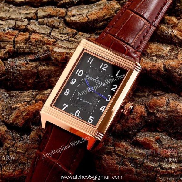 New Copy Jaeger-LeCoultre Reverso Classic 46mm Watch Stainless Steel Black Face 6