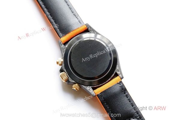 1:1 Best Edition Rolex Daytona Carbon Fiber Orange Rubber Strap Watch 7750 Movement 6