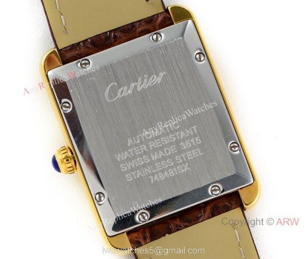 (ER) Swiss Grade Copy Cartier Tank Solo W5200027 Yellow Gold Watch 31mm 6