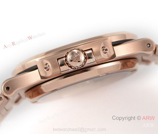 (OE)Swiss Copy Patek Philippe Nautilus 5713g Brown Dial Diamond Watch 40mm 6