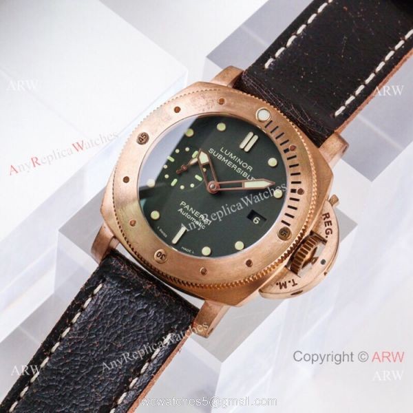 (VS) 1-1 Swiss Copy Panerai Luminor Submersible P9000 Bronzo Watch Pam382 6
