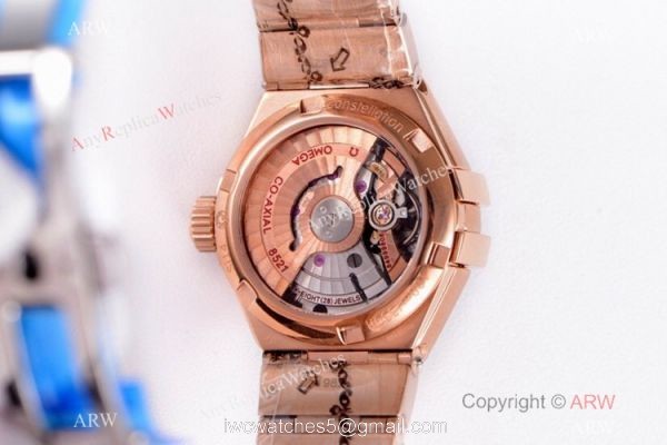 Swiss Replica Omega Constellation Rose Gold Diamond 27mm Watch 2019 New 6