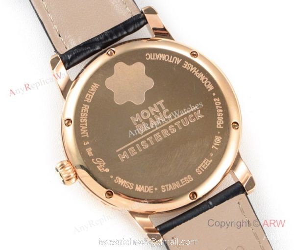 2019 New Replica Montblanc Star Legacy Moon Phase Rose Gold Watch Swiss 9015 6